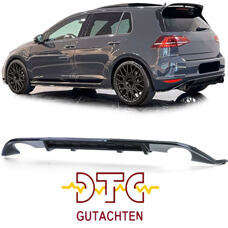 Heckdiffusor VW Golf 7 GTI 2013-17 Einzelrohr beidseitig Schwarz Glanz Diffusor + DTC-Gutachten