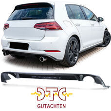 Heckdiffusor VW Golf 7 GTI 2017-21 Facelift Einzelrohr beidseitig Schwarz Glanz + DTC-Gutachten