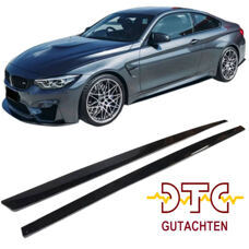 Schweller P-Type BMW M4 F82 F83 Coupe Cabrio Schwarz Glanz Performance Seitenschweller + DTC-Gutachten