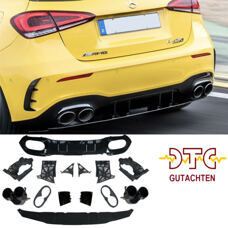 Diffusor A45 AMG Schwarz Glanz Auspuffblenden Mercedes A-Klasse W177 + DTC-Gutachten