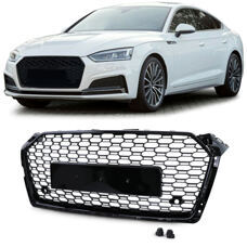 Grill RS5 Look Audi A5 F5 ab 2016 Schwarz Glanz Waben Gitter Kühlergrill