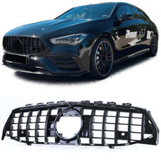 Grill GTR Look Mercedes CLA W118 C118 CLA35 CLA250 Panamericana Schwarz Glanz Kamera