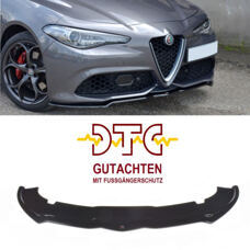 Frontspoiler V.1 Alfa Romeo Giulia Veloce Maxton Schwarz Glanz CH-Gutachten Fussgängerschutz Frontlippe