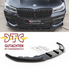 Frontlippe V.2 Maxton Schwarz Glanz Gutachten Fussgängerschutz BMW 7er G11 G12 Vorfacelift M-Paket