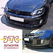 Frontspoiler V.2 Maxton Schwarz Glanz Gutachten Fussgängerschutz VW Golf 6 GTI Frontlippe