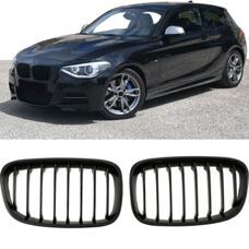 Grill Schwarz Glanz Einspeichen Nieren BMW 1er F20 F21 Vorfacelift