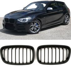 Grill Schwarz Matt Einspeichen Nieren BMW 1er F20 F21 Vorfacelift