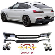 Diffusor X4M Typ 4-Rohr Schwarz Glanz Endrohre Auspuffblenden BMW X4 G02 + DTC CH-Gutachten