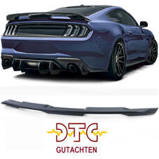 Heckspoiler P-Typ Ford Mustang Coupe 2014-20 Schwarz Glanz Performance Hecklippe + DTC-Gutachten