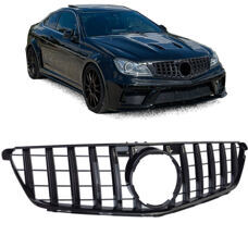 Grill GTR Look Mercedes C-Klasse W204 S204 C204 AMG Schwarz Glanz Panamericana