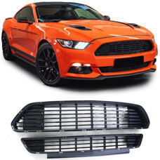 Grill Set Oben Unten Ford Mustang 6 2014-17 Schwarz Glanz Kühlergrill