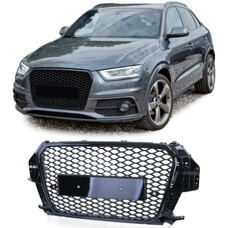 Grill RS3 Look Audi Q3 8U Vorfacelift 2011-15 Schwarz Glanz Gitter Kühlergrill