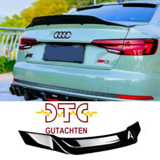 Heckspoiler R-Typ Schwarz Glanz Audi A4 B9 8W 15-23 Limousine Hecklippe + DTC CH-Gutachten