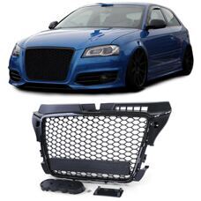 Grill RS3 Look Audi A3 8P 2008-13 Schwarz Matt Waben Gitter Kühlergrill