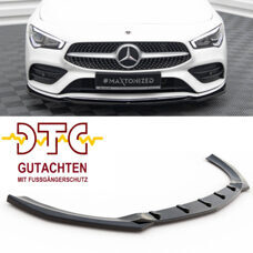 Frontspoiler V.1 Mercedes C118 X118 A35 AMG Maxton Schwarz Glanz Gutachten Fussgängerschutz Frontlippe