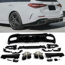 Diffusor C43 AMG Auspuffblenden Schwarz Night Paket Mercedes C-Klasse W206