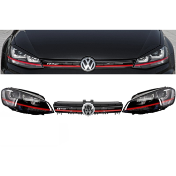 Scheinwerfer+ Frontgrill Golf 7 VII Rot