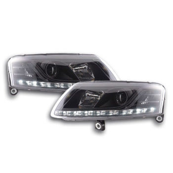 LED TFL Scheinwerfer Audi A6 4F 6C Schwarz