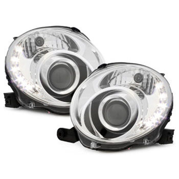 LED Scheinwerfer Fiat 500 Chrom