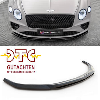 Frontspoiler V.1 Bentley Continental GT Mk3 Maxton Schwarz Glanz CH-Gutachten Fussgängerschutz Frontlippe