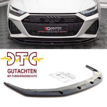 Frontlippe V.2 Audi RS6 RS7 C8 Maxton Schwarz Glanz Gutachten Fussgängerschutz