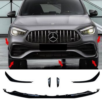 Frontspoiler Schwarz Glanz Mercedes GLA-Klasse H247 Frontlippe