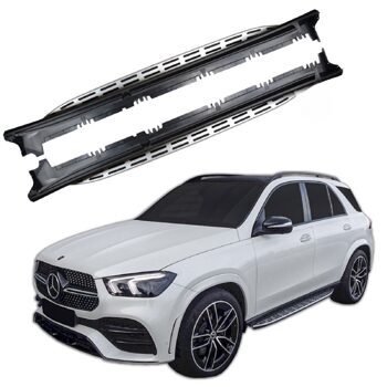 Trittbretter Silber Alu Schwarz Seitenschweller Mercedes GLE W167 V167 SUV Schweller