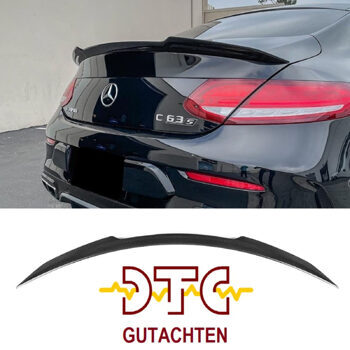 Heckspoiler V-Typ  Echt Carbon Mercedes C-Klasse Coupe C205 C63 C63s C43 AMG Hecklippe + DTC CH-Gutachten