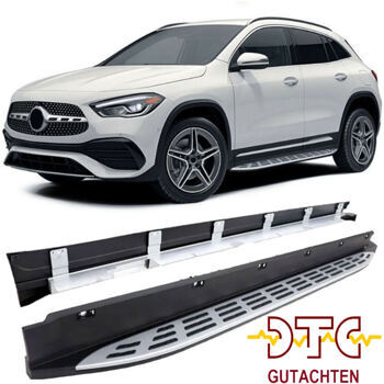 Trittbretter Silber Alu Schweller Mercedes GLA H247 2020-23 Seitenschweller + DTC CH-Gutachten