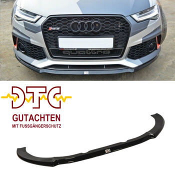 Frontspoiler V.2 Audi RS6 C7 Maxton Schwarz Glanz CH-Gutachten Fussgängerschutz Frontspoiler