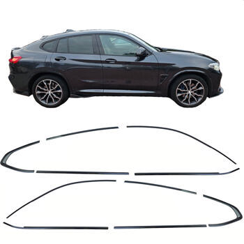 Zierleisten Set Schwarz Glanz BMW X4 G02 ab 2018 Shadow Line