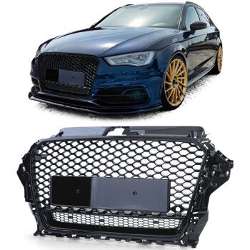 Grill RS3 Look Audi A3 8V 2012-16 Schwarz Glanz Kühlergrill